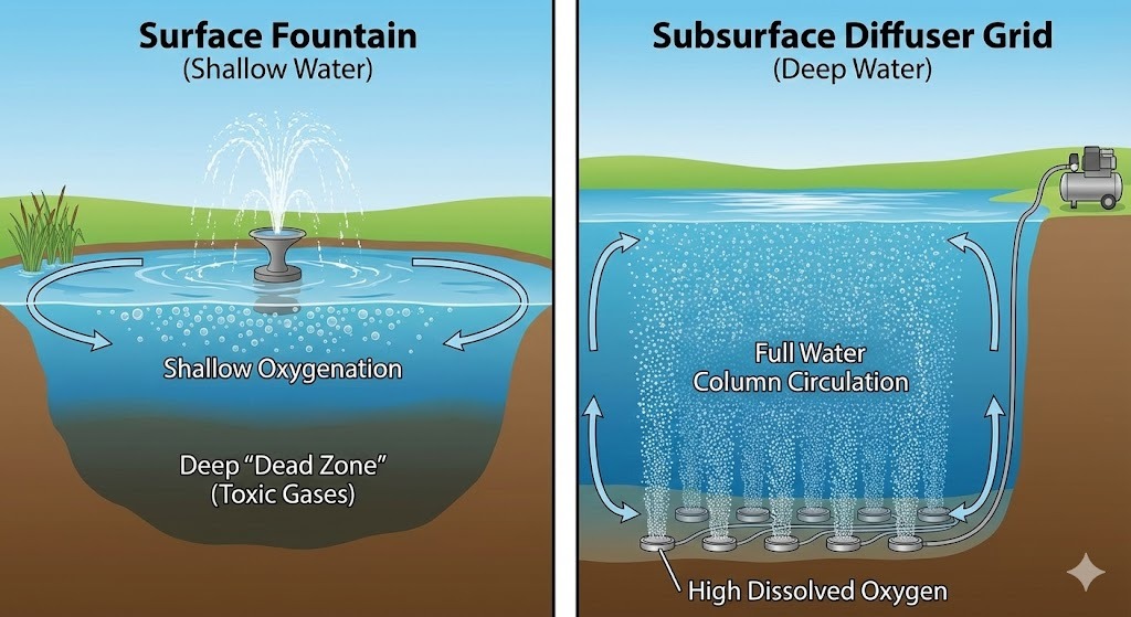 Pengudaraan Tasik dan Kolam: Panduan Profesional untuk Memilih Sistem dan Peresap